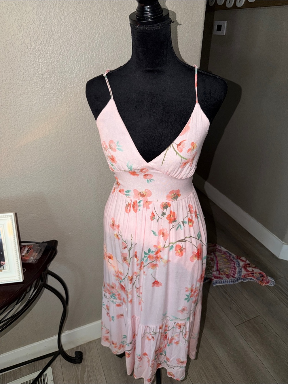 Liberty Love Pink Floral V-Neck Midi Dress
